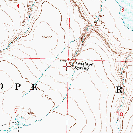 Topographic Map of Antelope Spring, OR