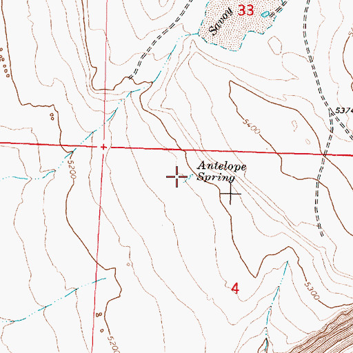 Topographic Map of Antelope Spring, OR