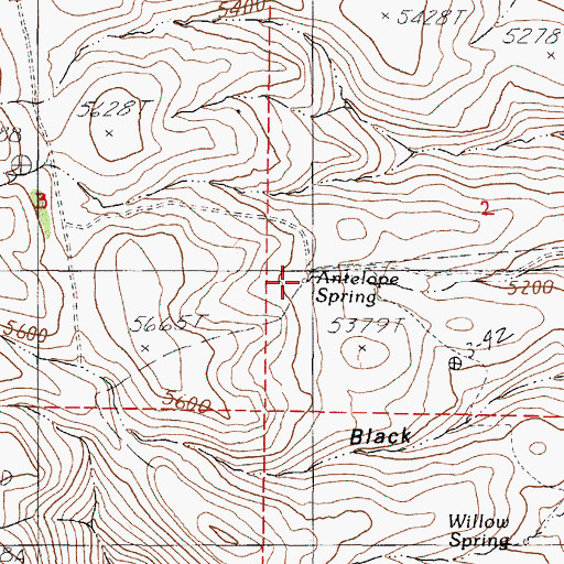 Topographic Map of Antelope Spring, OR