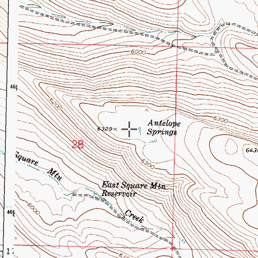 Topographic Map of Antelope Springs, OR