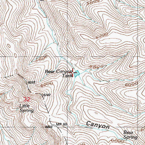 Topographic Map of Bear Canyon Tank, AZ