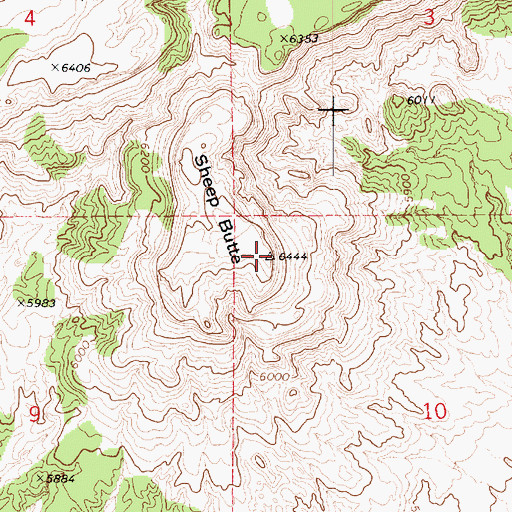 Topographic Map of Sheep Butte, AZ