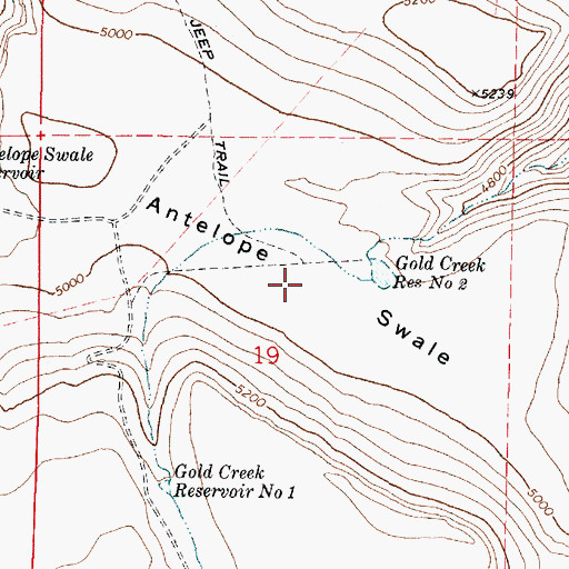 Topographic Map of Antelope Swale, OR