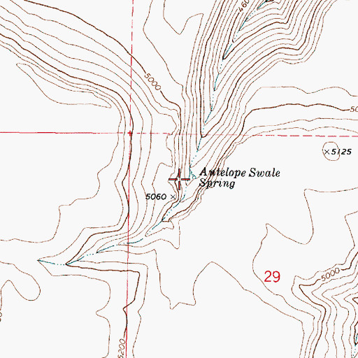 Topographic Map of Antelope Swale Spring, OR