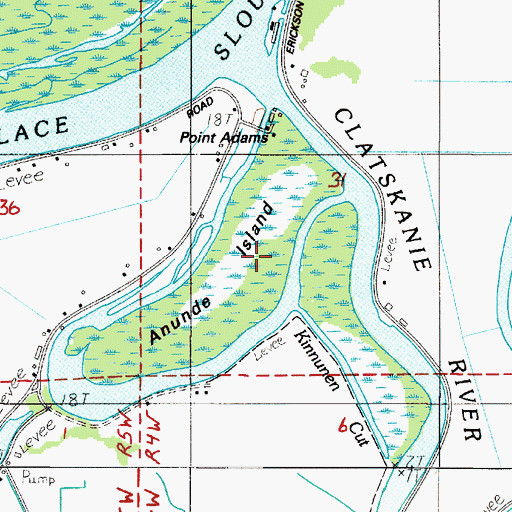 Topographic Map of Anunde Island, OR