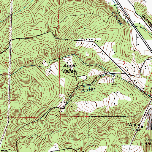 Topographic Map of Apple Valley, OR