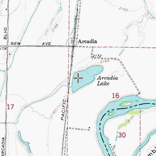 Topographic Map of Arcadia Lake, OR