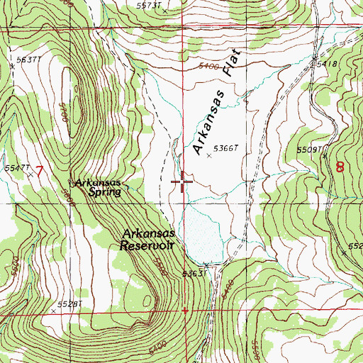 Topographic Map of Arkansas Flat, OR