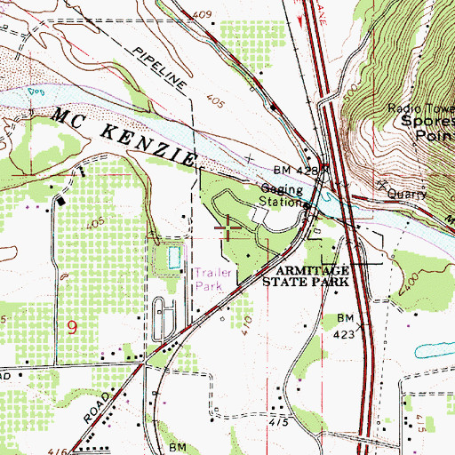 Topographic Map of Armitage County Park, OR