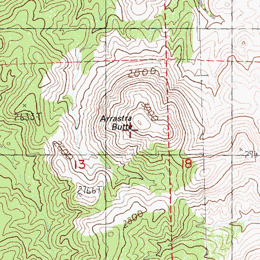 Topographic Map of Arrastra Butte, OR
