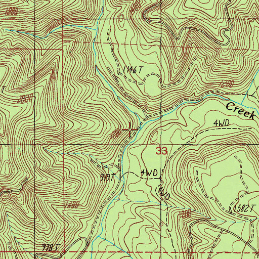 Topographic Map of Sow Creek, OR