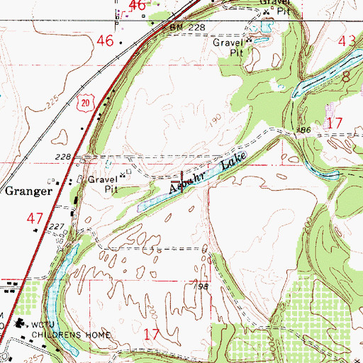 Topographic Map of Asbahr Lake, OR