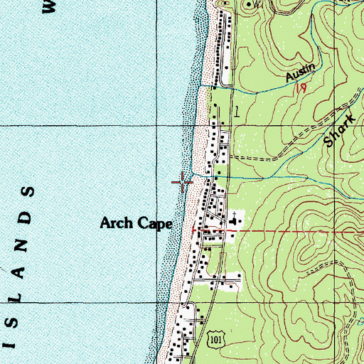 Topographic Map of Asbury Creek, OR