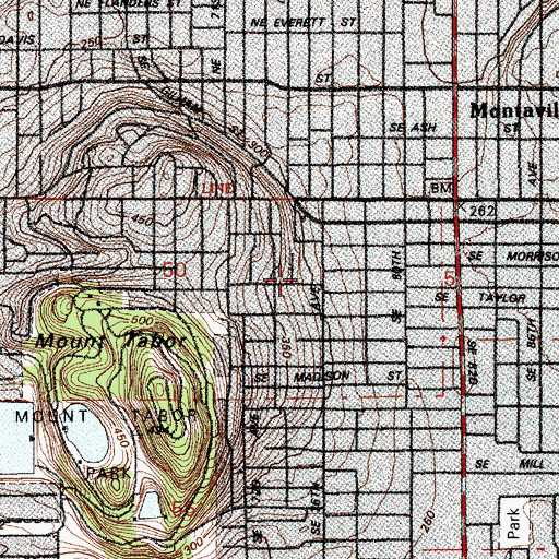 Topographic Map of Portland Arthur Academy Charter School, OR
