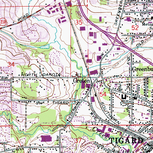 Topographic Map of Ash Creek, OR