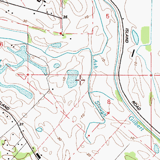 Topographic Map of Ash Slough, OR