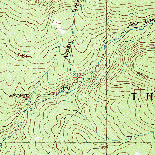 Topographic Map of Aspen Creek, OR