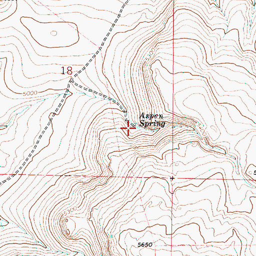 Topographic Map of Aspen Spring, OR