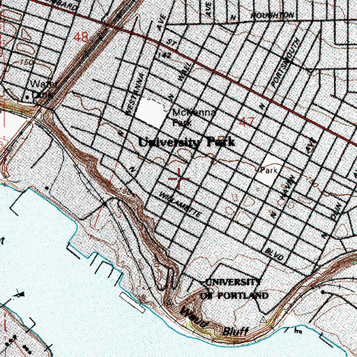 Topographic Map of Astor Elementary School, OR