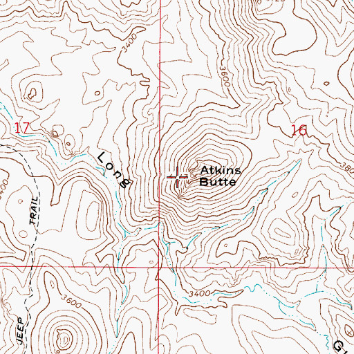 Topographic Map of Atkins Butte, OR