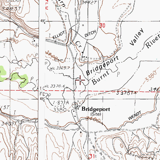 Topographic Map of Auburn Creek, OR