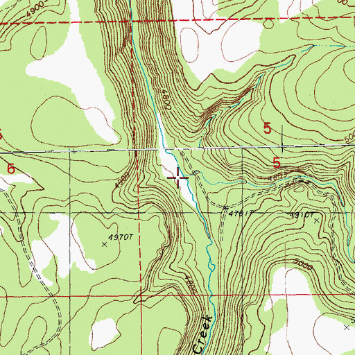 Topographic Map of Auger Creek, OR