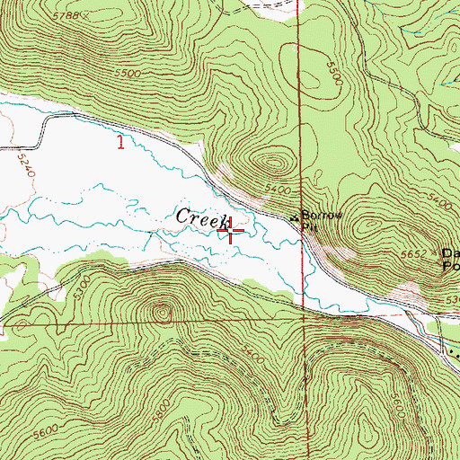 Topographic Map of Augur Creek, OR