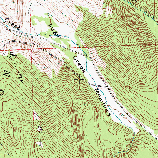 Topographic Map of Augur Creek Meadows, OR