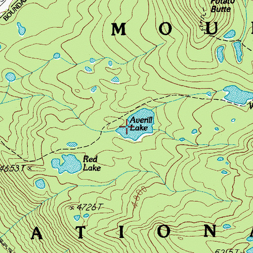 Topographic Map of Averill Lake, OR