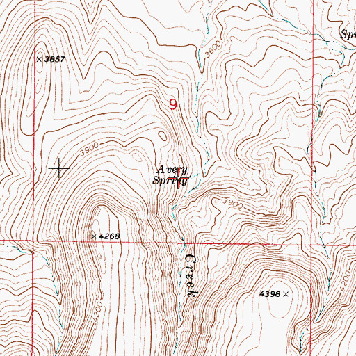 Topographic Map of Avery Spring, OR