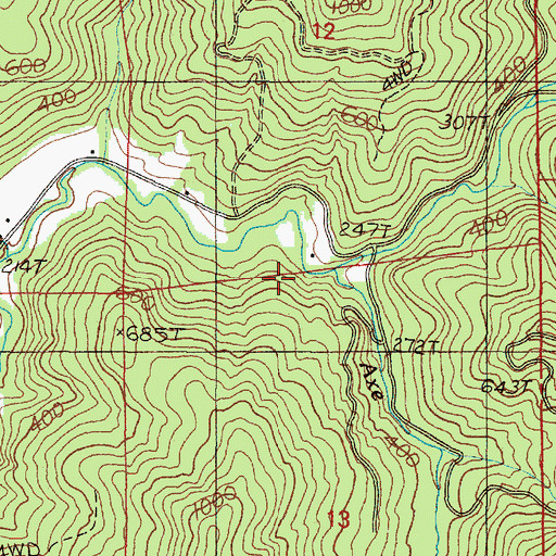Topographic Map of Axe Creek, OR