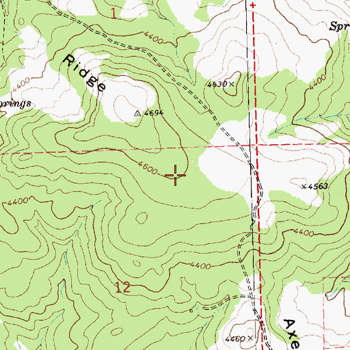 Topographic Map of Axehandle Ridge, OR