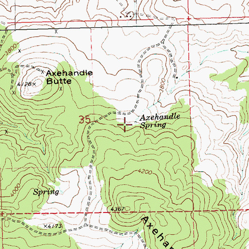 Topographic Map of Axehandle Spring, OR