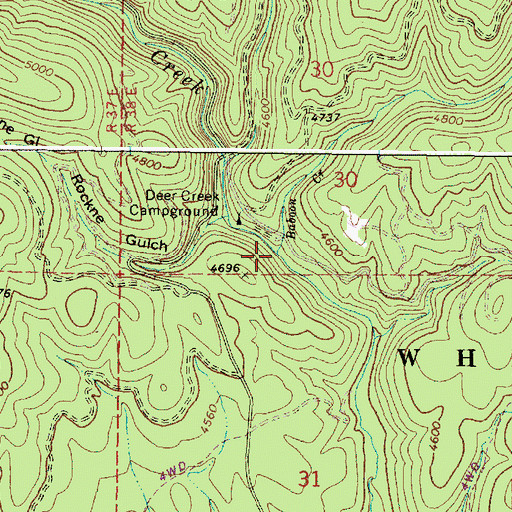 Topographic Map of Baboon Creek, OR