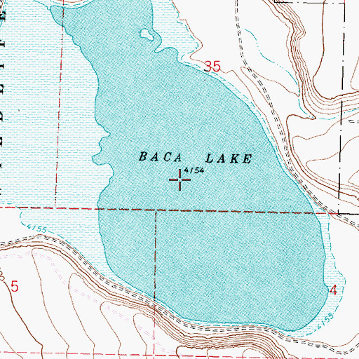 Topographic Map of Baca Lake, OR