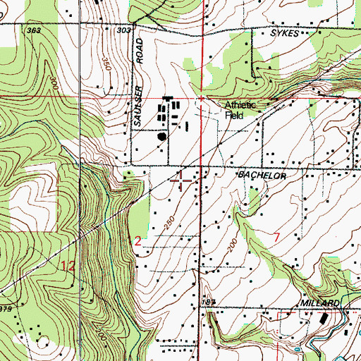 Topographic Map of Bachelor Flat School (historical), OR