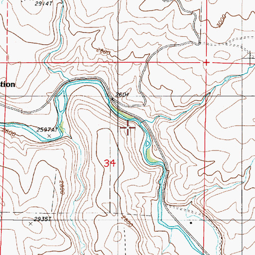 Topographic Map of Bacher Creek, OR