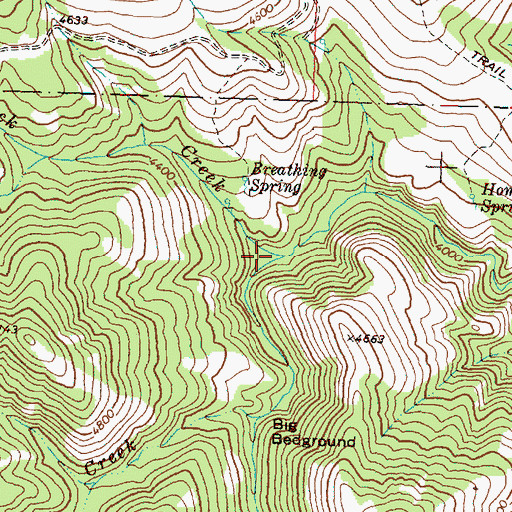 Topographic Map of Back Creek, OR
