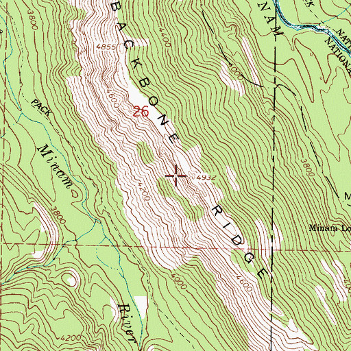 Topographic Map of Backbone Ridge, OR