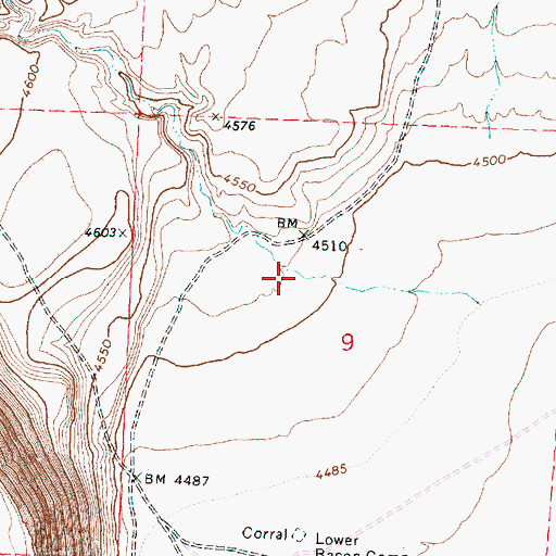 Topographic Map of Bacon Camp Draw, OR