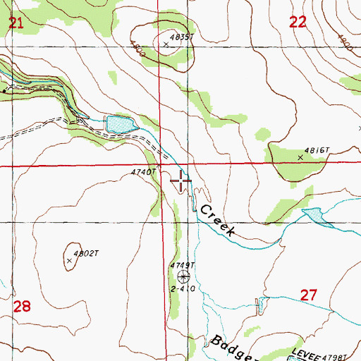 Topographic Map of Badger Creek, OR