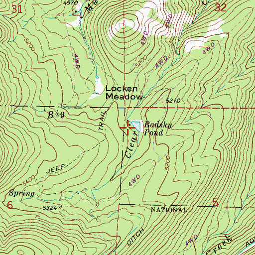 Topographic Map of Badsky Pond, OR