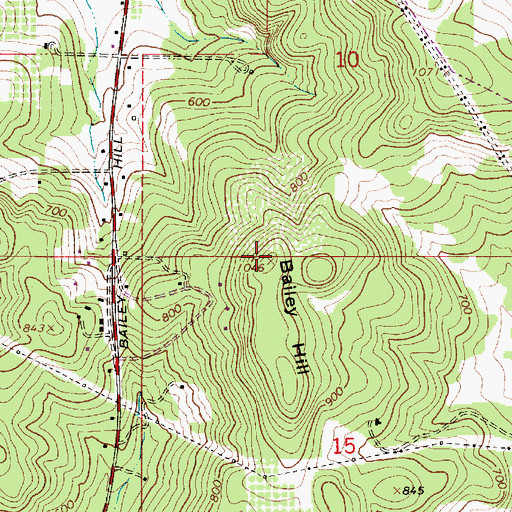 Topographic Map of Bailey Hill, OR