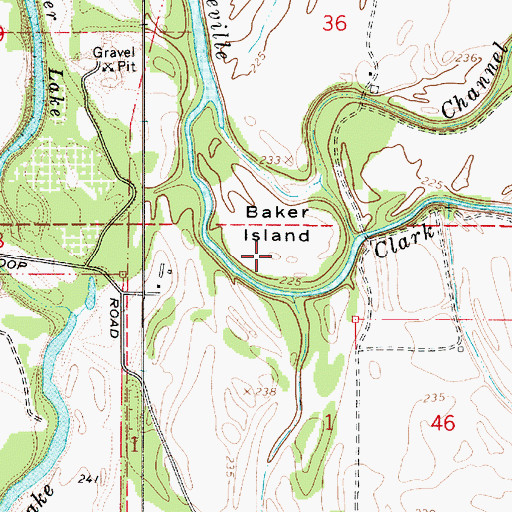 Topographic Map of Baker Island, OR