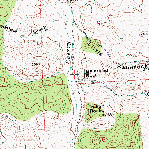 Topographic Map of Balanced Rocks, OR