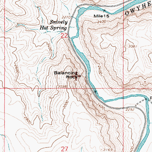 Topographic Map of Balancing Rock, OR