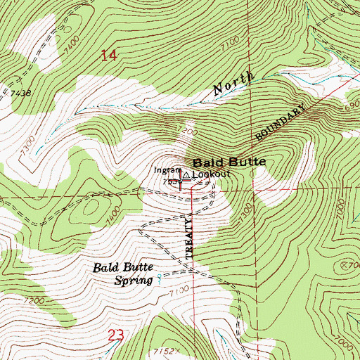 Topographic Map of Bald Butte, OR