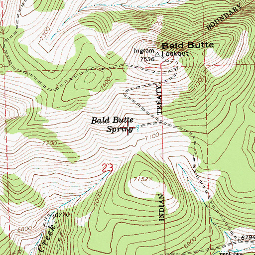 Topographic Map of Bald Butte Spring, OR