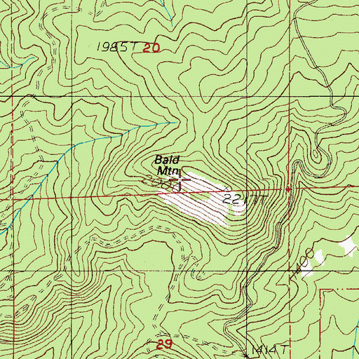 Topographic Map of Bald Mountain, OR