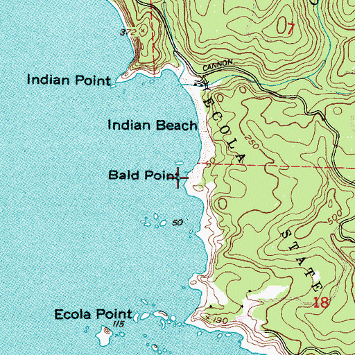 Topographic Map of Bald Point, OR